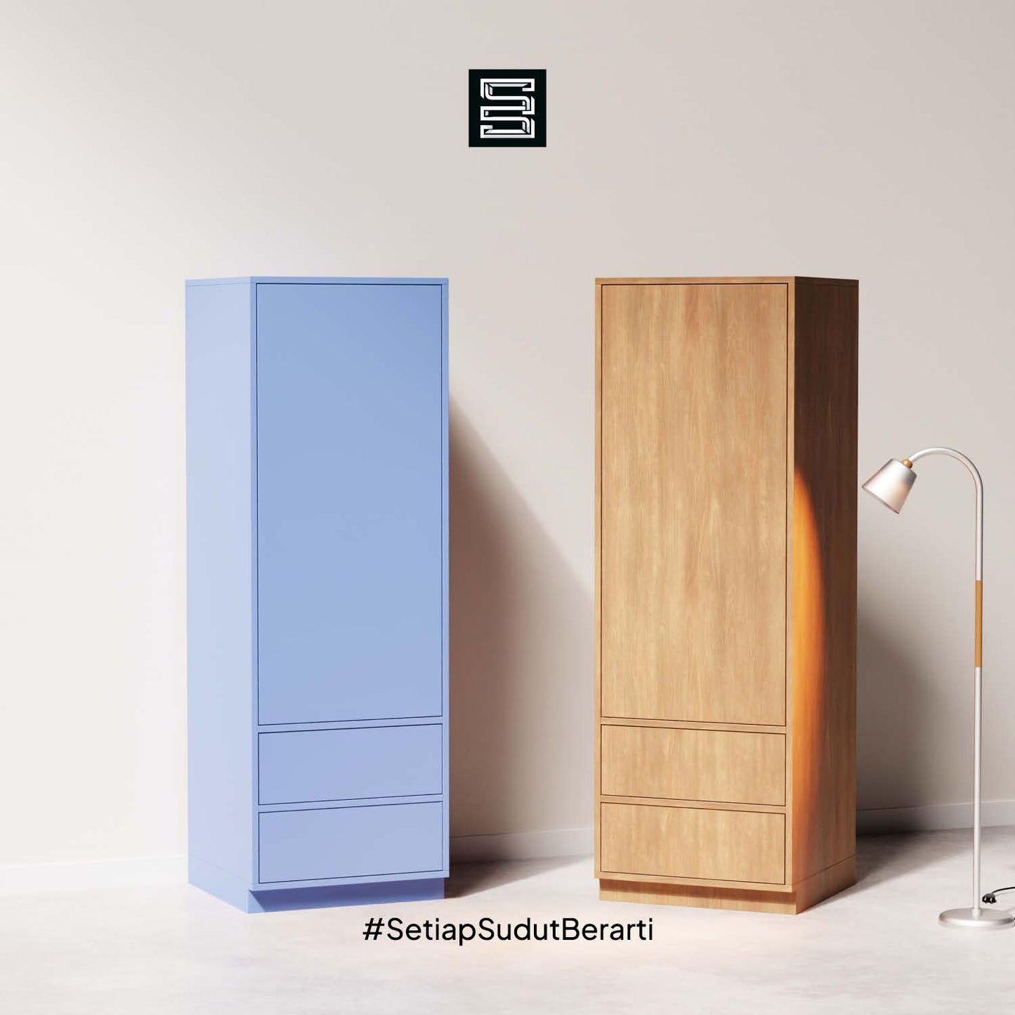 Wadrobe 60x60x180 Dua Laci