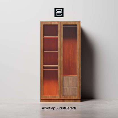 Wadrobe 60x60x180 Dengan Kaca Transparan