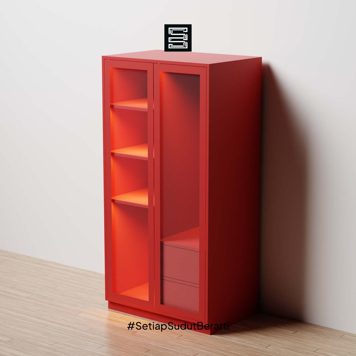 Wadrobe 60x60x180 Dengan Kaca Transparan