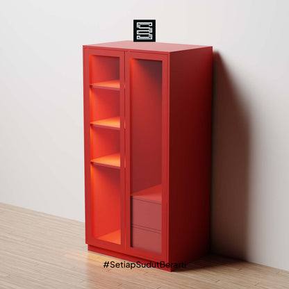 Wadrobe 60x60x180 Dengan Kaca Transparan