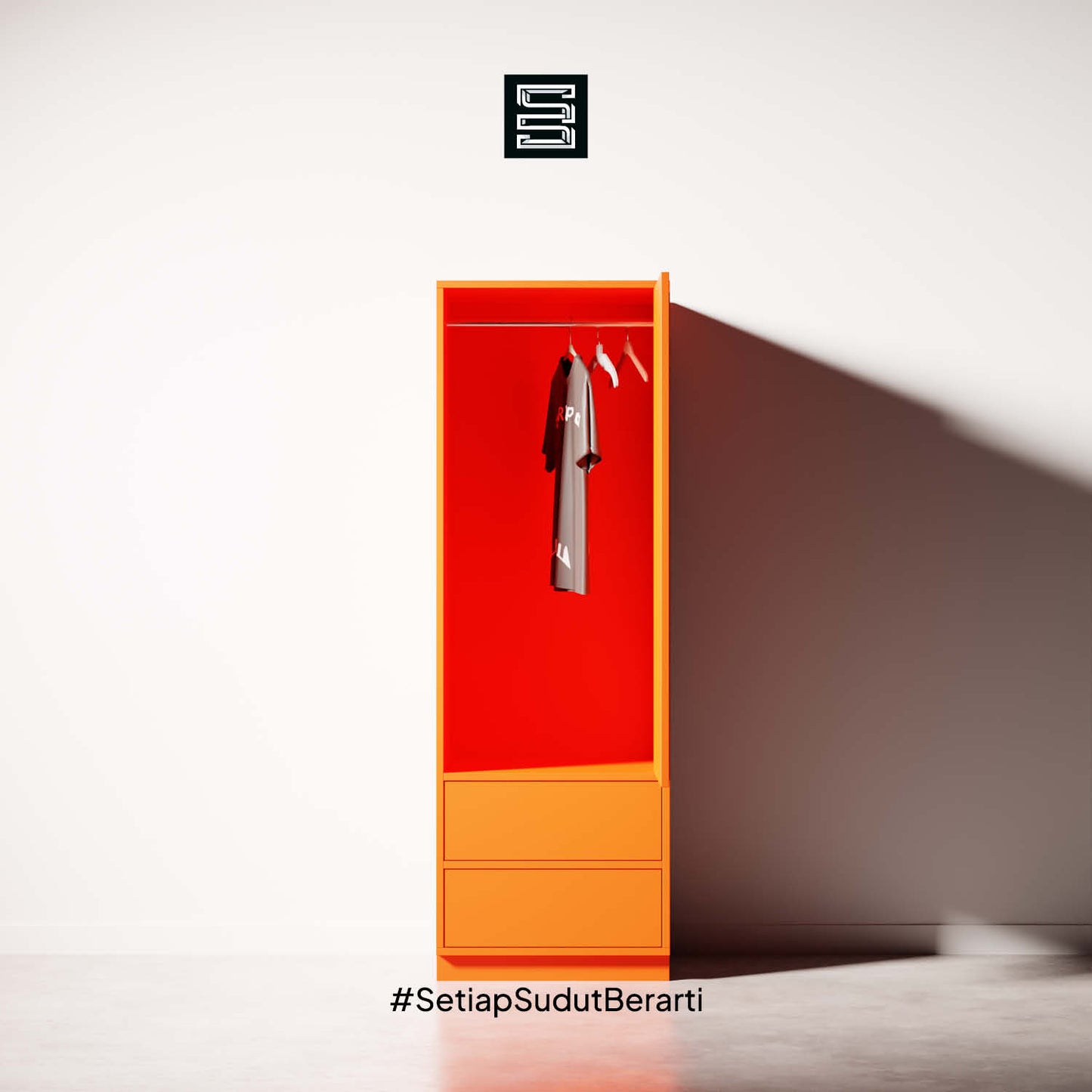 Wadrobe 60x60x180 Dua Laci