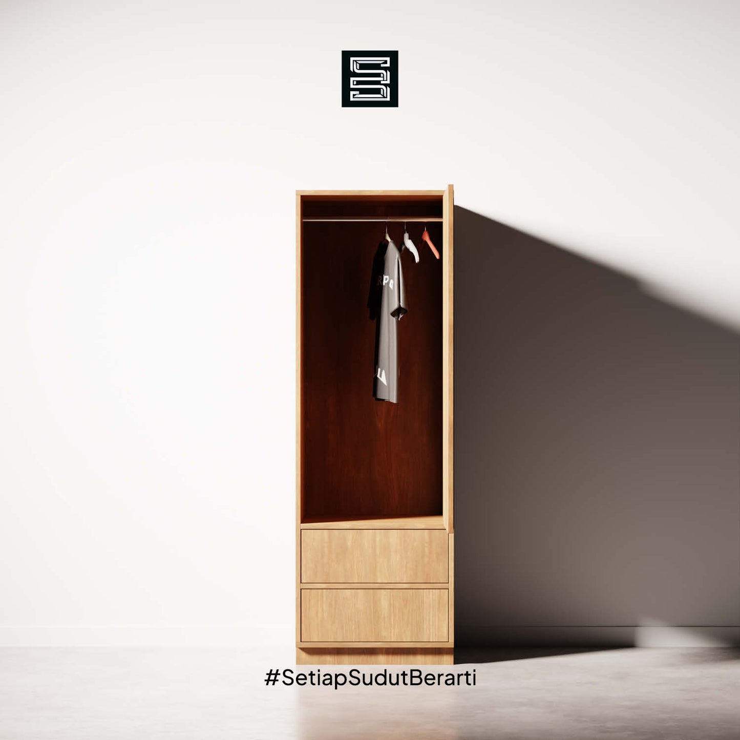 Wadrobe 60x60x180 Dua Laci