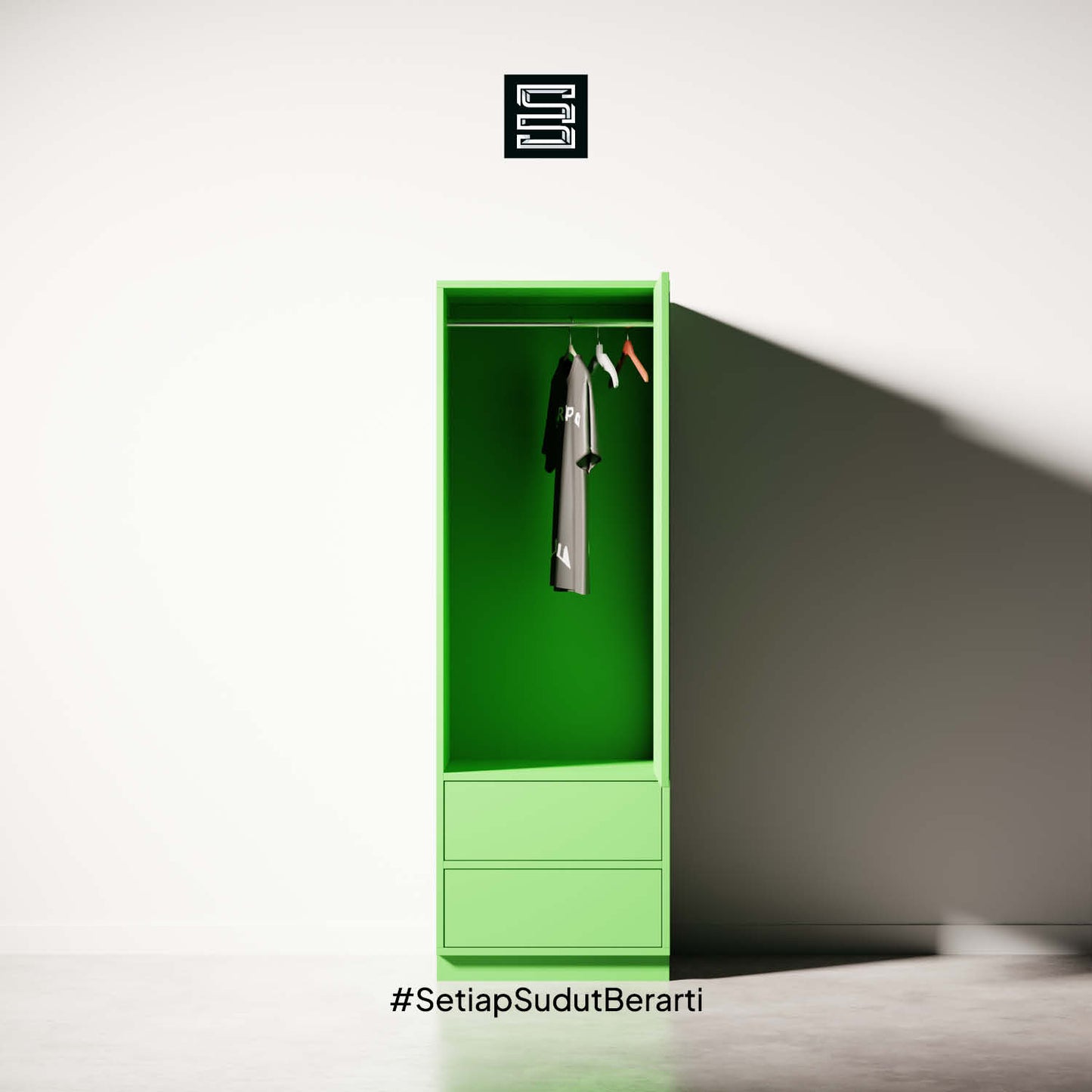 Wadrobe 60x60x180 Dua Laci