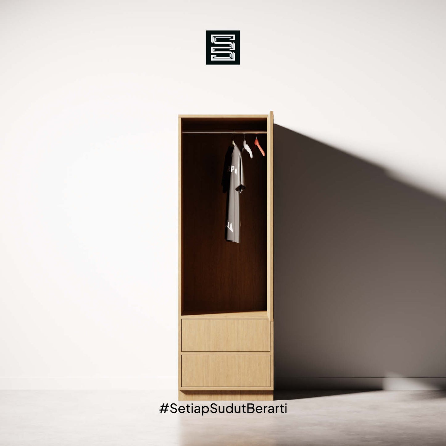 Wadrobe 60x60x180 Dua Laci