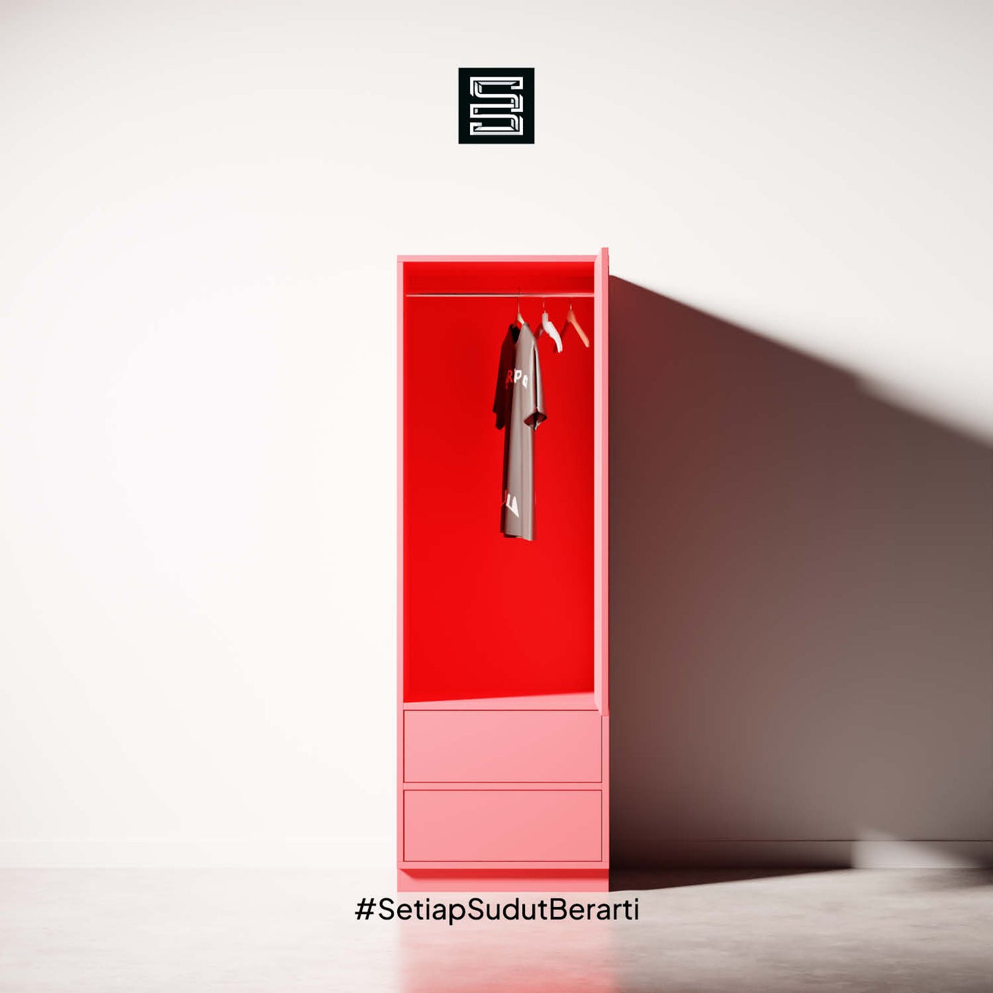 Wadrobe 60x60x180 Dua Laci