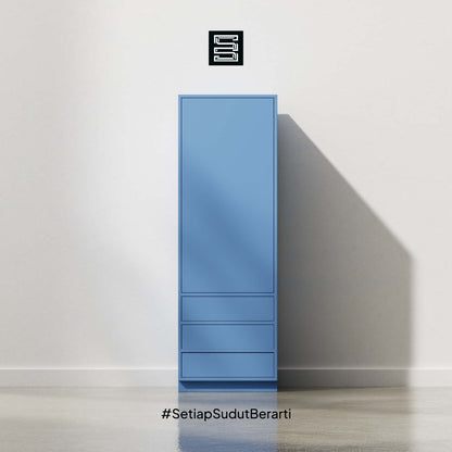 Wadrobe 60x60x180 Dengan Tiga Laci