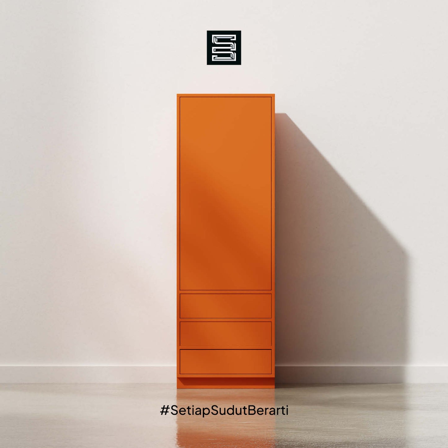 Wadrobe 60x60x180 Dengan Tiga Laci