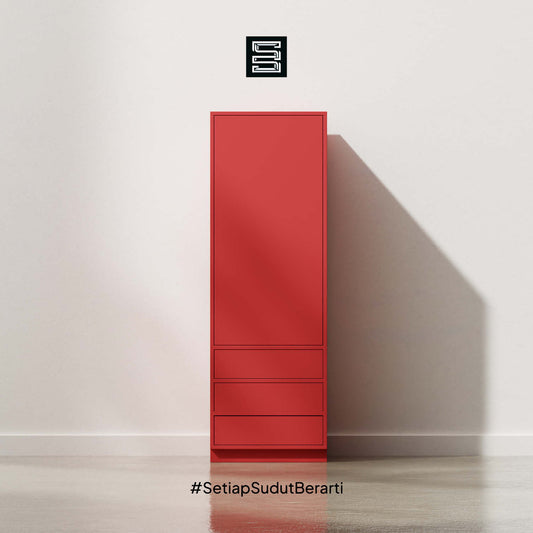 Wadrobe 60x60x180 Dengan Tiga Laci