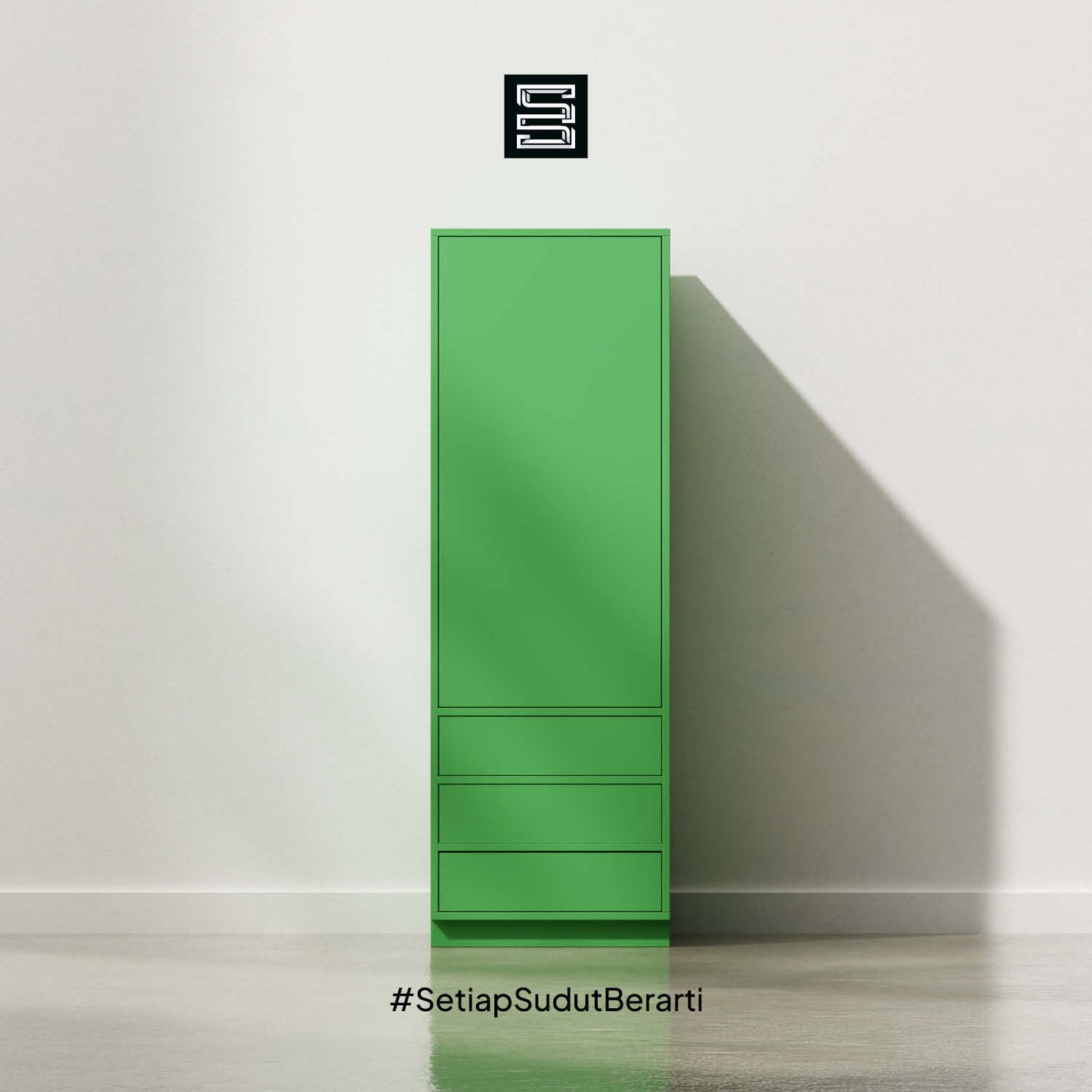 Wadrobe 60x60x180 Dengan Tiga Laci