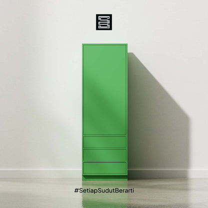 Wadrobe 60x60x180 Dengan Tiga Laci