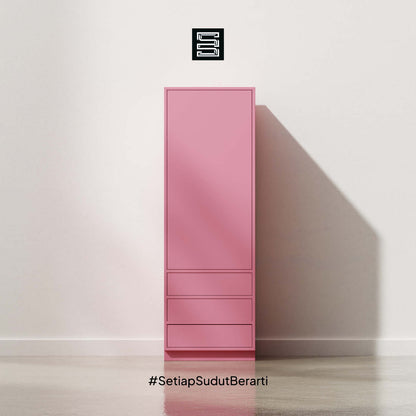 Wadrobe 60x60x180 Dengan Tiga Laci