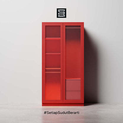 Wadrobe 60x60x180 Dengan Kaca Transparan