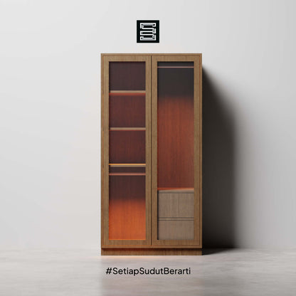 Wadrobe 60x60x180 Dengan Kaca Transparan